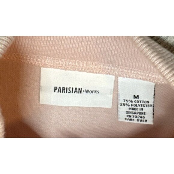 Parisian Works Henley Knit Sweater‎ Mens Medium Pink Mock Neck Button Y2K NEW - Picture 4 of 9